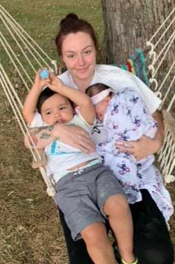 Breastfeeding counselor Stephanie with her children